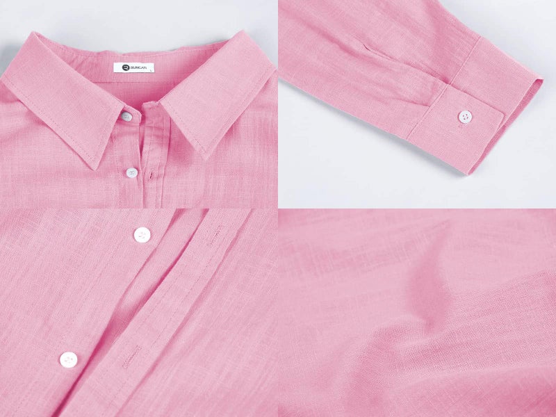 Runcati Mens Button Up Shirts Linen Beach Long Sleeve Casual Cotton Summer Lightweight Tops 3X-Large - Image 5